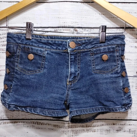 Marc by Marc Jacobs Y2K Sailor Button Denim Shorts Blue Women’s Size 0 - Picture 1 of 7